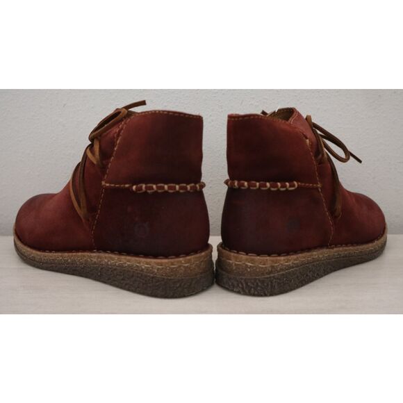 Born BR0027644 Women's Sz 6M Dark Red Distressed Calyn Suede Booties - Picture 13 of 15